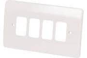 MK K3634	4 Gang White Grid Plate