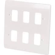MK K3636	6 Gang White Grid Plate