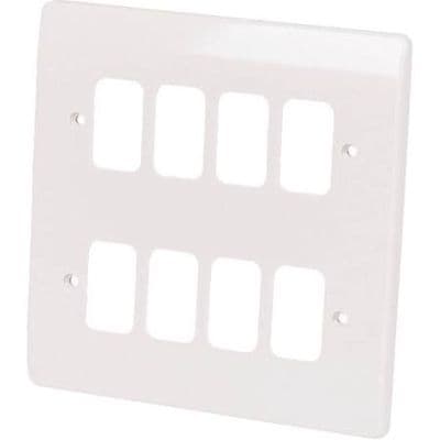MK K3638	8 Gang White Grid Plate