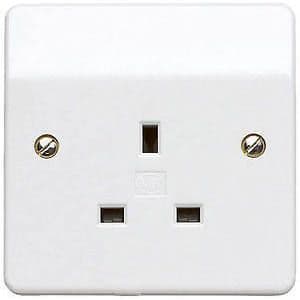 MK K780	13 Amp 1 Gang Single Unswitched Socket - White