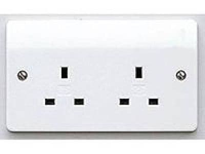 MK K781	13 Amp 2 Gang Double Unswitched Socket - White
