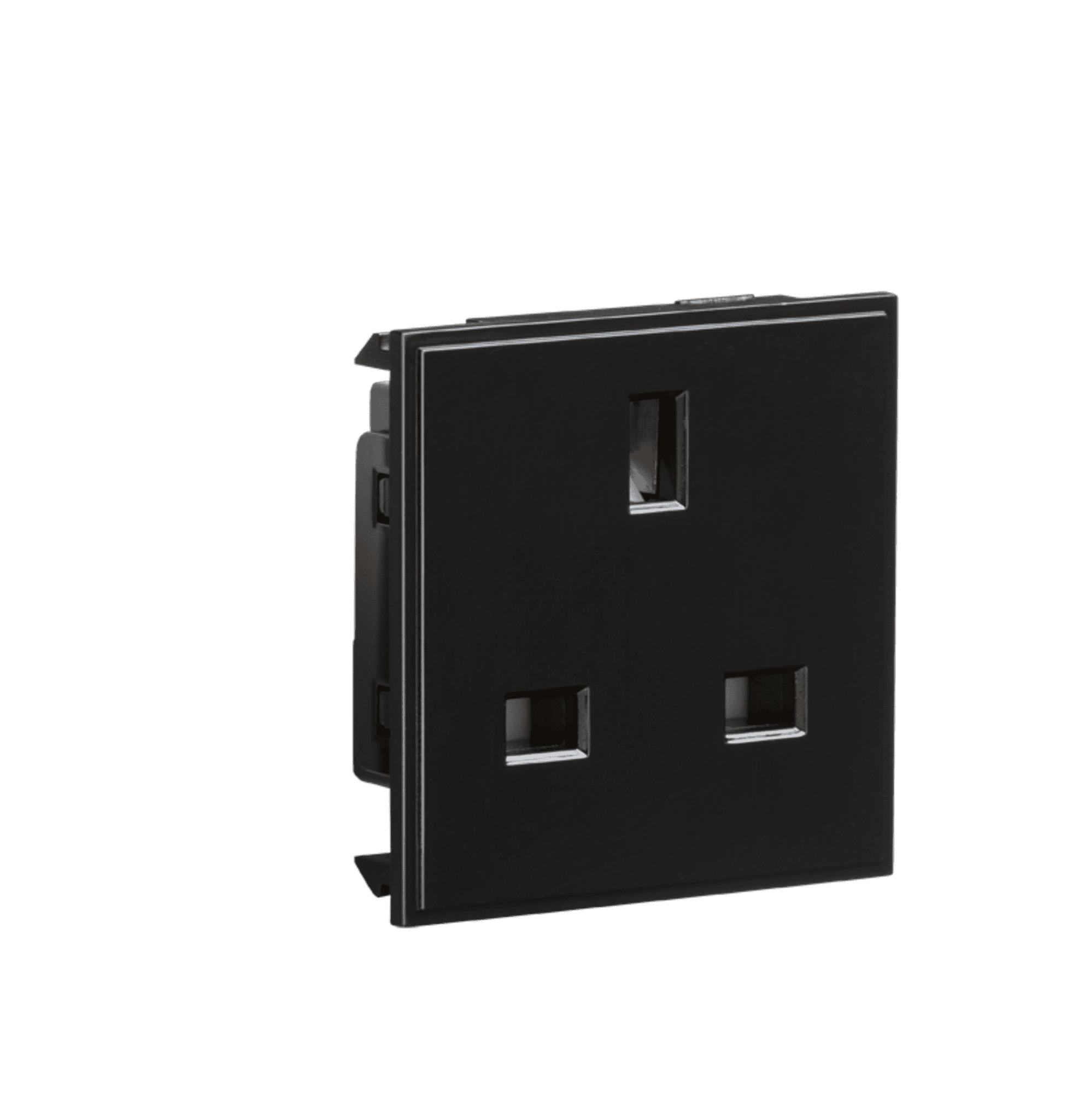 13a Round Socket Module MODULAR 13A UNSWITCHED SOCKET - BLACK