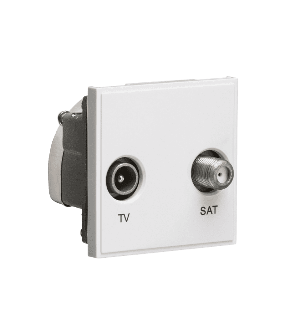 MODULAR DIPLEXED TV /SAT TV OUTLET WHITE