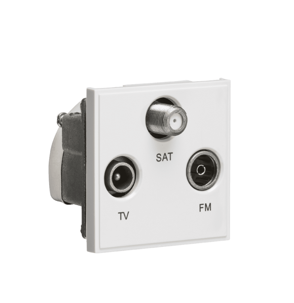 MODULAR TRIPLEXED TV /FM DAB/ SAT TV OUTLET WHITE