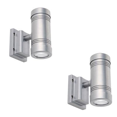 PAIR SAXBY GD-710 GIGO Twin Alumnium Directional Head LED Outdoor Wall Light