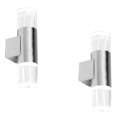 PAIR SAXBY YG-7501 GRANT Twin Stainless Steel Up/Down LED Outdoor Wall Light