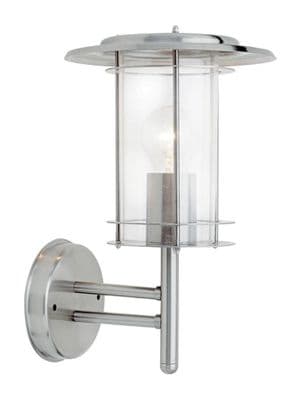 Saxby 4478182 YORK IP44 60W Dimmable Stainless Steel Outdoor Wall Light