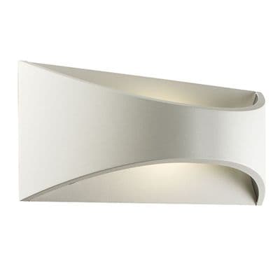 SAXBY 61866 VULCAN Matt White Curved Aluminium 300mm LED Outdoor Wall Light