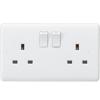 White Curved Edge Wiring Accessories socket switch usb spur dimmer media modular