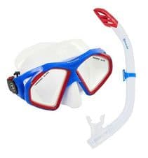 Aquasphere Hawkeye Mask & Snorkel - White-Blue-Red