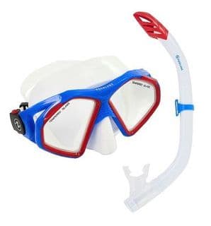 Aquasphere Hawkeye Mask & Snorkel - White-Blue-Red