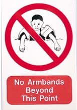 JPL No Armbands Beyond This Point Sign - Large