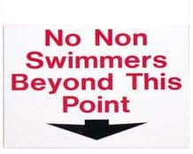 JPL No Non Swimmers Beyond This Point Sign - Small