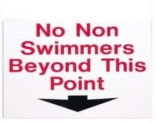 JPL No Non Swimmers Beyond This Point Sign - Small