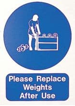 JPL Please Replace Weights After Use Sign