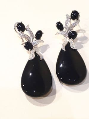 Abi Onyx  Stone Silver Earrings