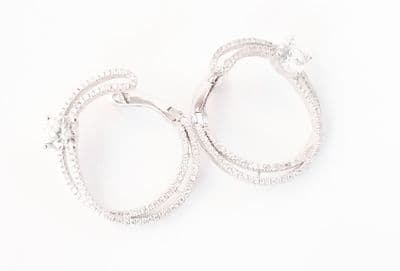 Alexi Curved Silver Earrings