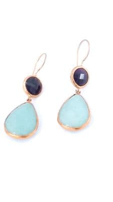 Aqua  Gold Plated Earrings