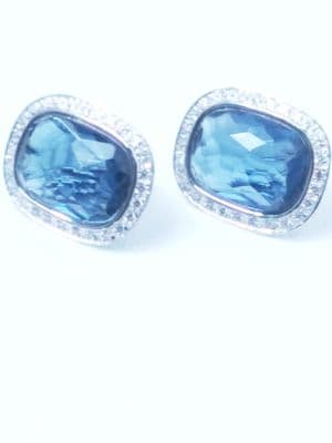 Blue Square Earrings