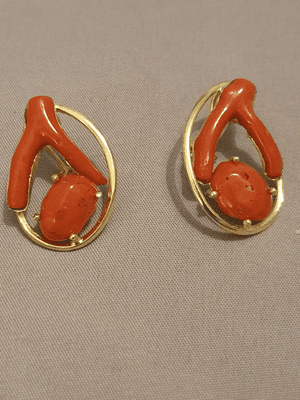 Coral Gold Earrings