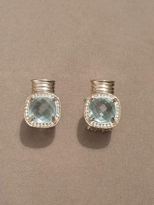 Dami Stone Silver Stud Earrings