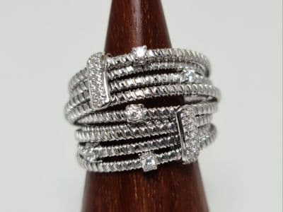 Eli Multi-Row Wide Silver Ring