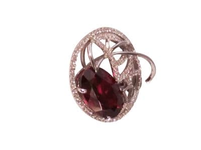 Ellis Round Stone Silver Pendant