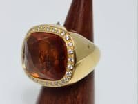 Eva Yellow Stone Gold Plated Ring