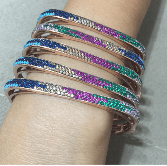 Jenny Multi Colour Stones Bangles