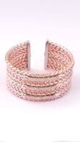 Jessica 3 Tone Weave Cuff Bangle
