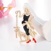 Lady Puppy Retro Brooch