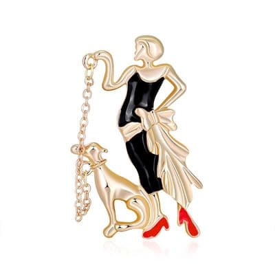 Lady Puppy Retro Brooch