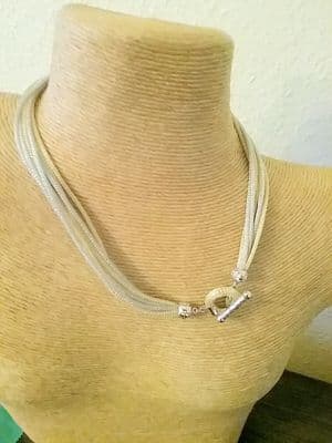 Lara Gold and Silver Mesh Necklace