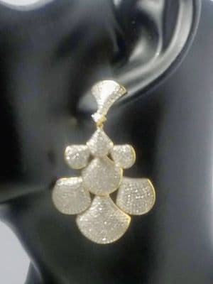 Leah Gold Stone Silver Earrings