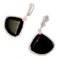 Lizzy Onyx Drop Silver Earrings