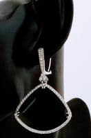 Lizzy Onyx Drop Silver Earrings