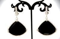 Lizzy Onyx Drop Silver Earrings