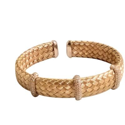 Mavil Weave Silver Bangle