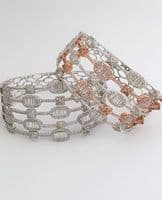 Nelly Rhodium Stone Silver Bangle