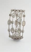 Nelly Rhodium Stone Silver Bangle