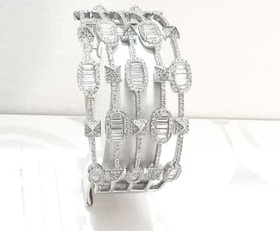 Nelly Rhodium Stone Silver Bangle