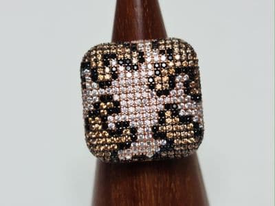 Ola Leopard Pattern  Silver Ring