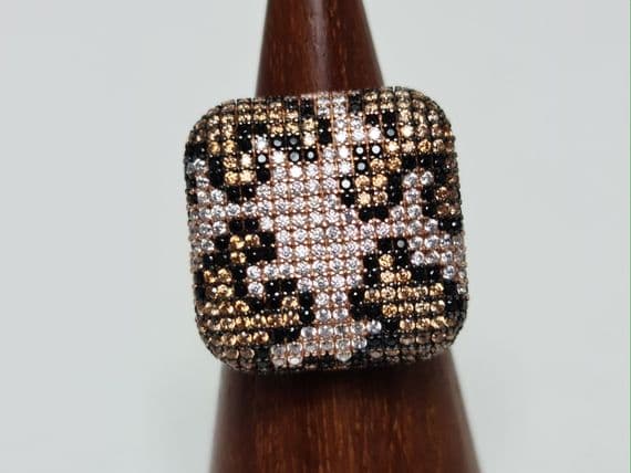 Ola Leopard Pattern  Silver Ring