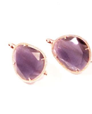 Olla  Rose Plated Stone Earrings