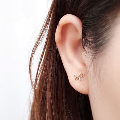 Ribbon Bow Stud Earrings