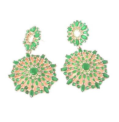 Samya Green Rose Gold Earrings