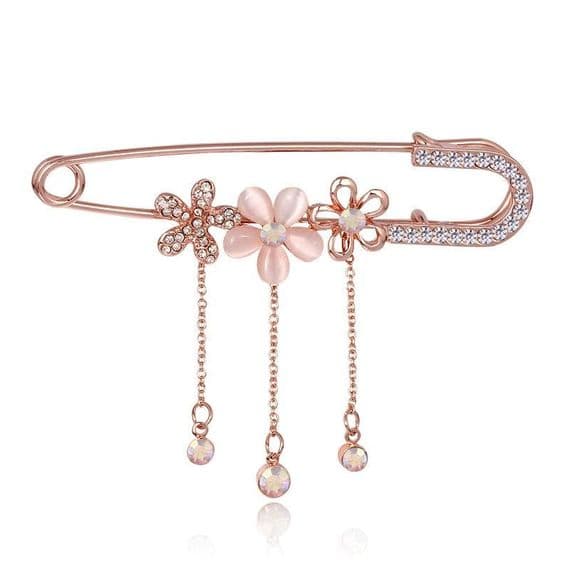 Sandi Crystal Rose Brooch