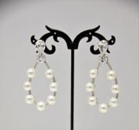 Sandi Pearl Silver Drop Earrings