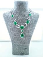 Sara Green Stone Silver Necklace