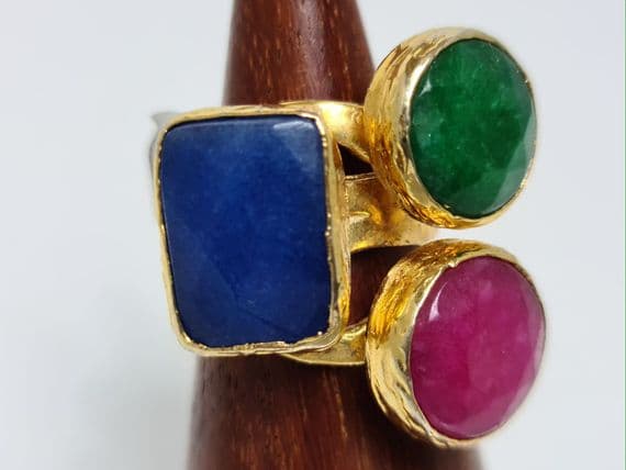 Tia  Gemstone Gold Plated Ring